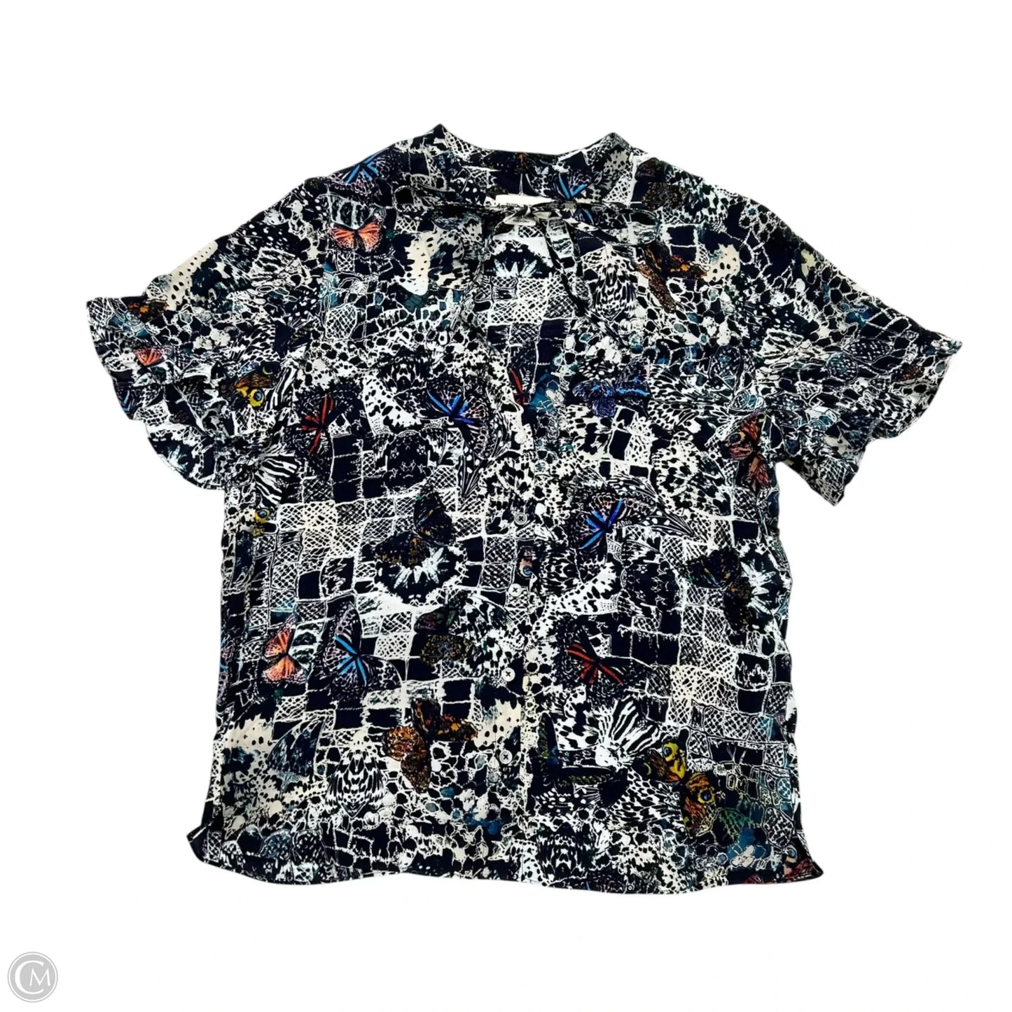 Top Short Sleeve By Zadig And Voltaire In Blue & White, Size: Xs