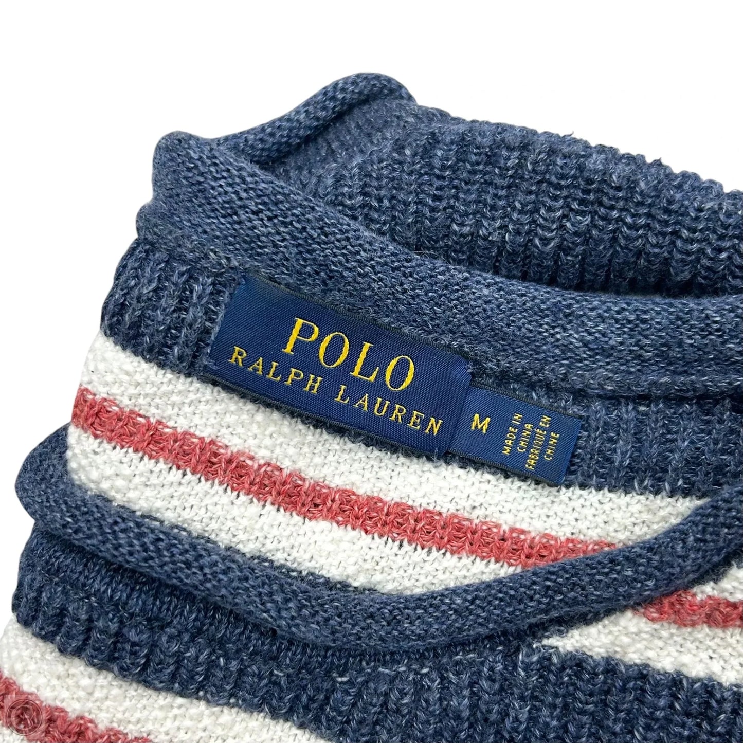 Sweater By Polo Ralph Lauren In Blue Red & White, Size: M