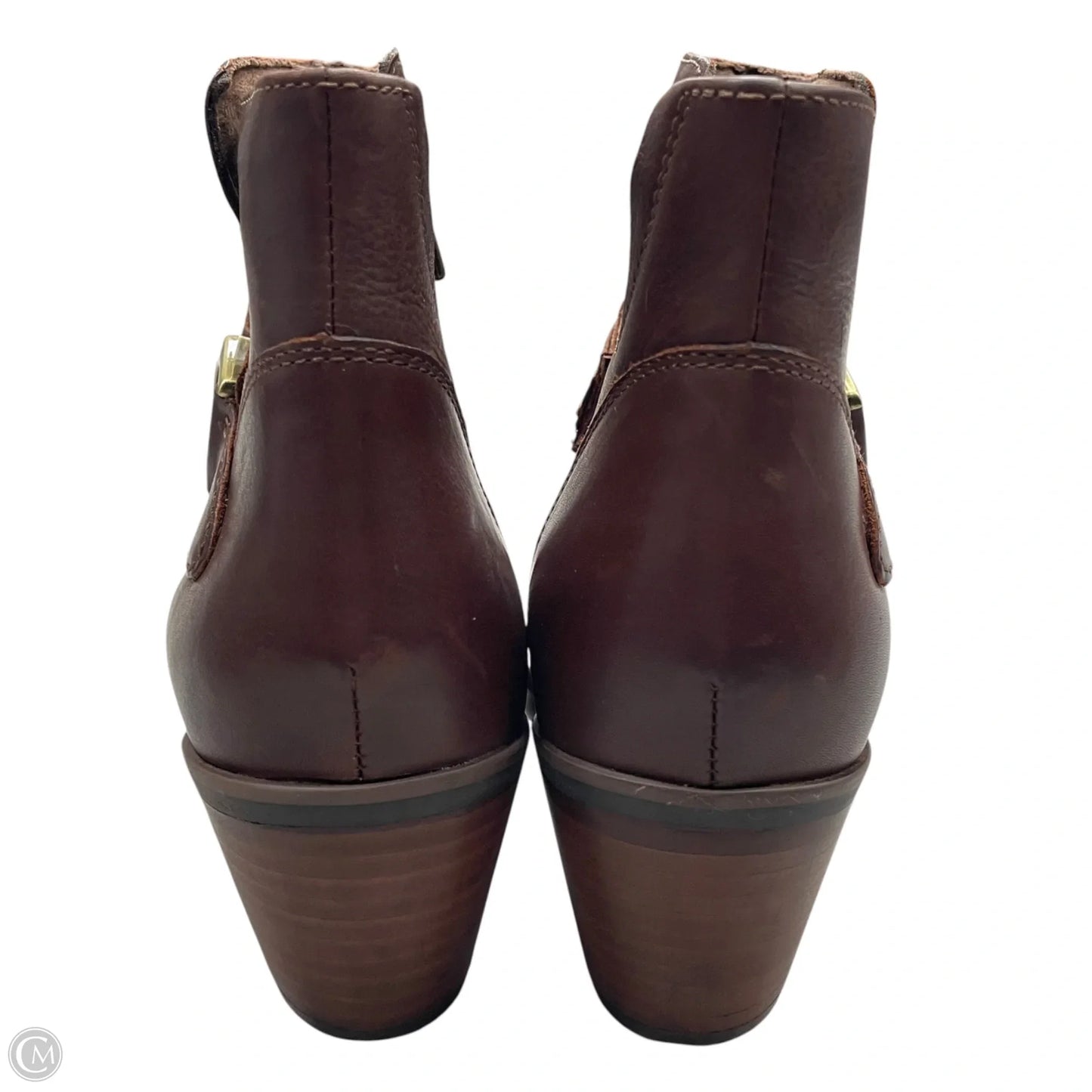 Boots Ankle Heels By Clarks In Brown, Size: 7.5