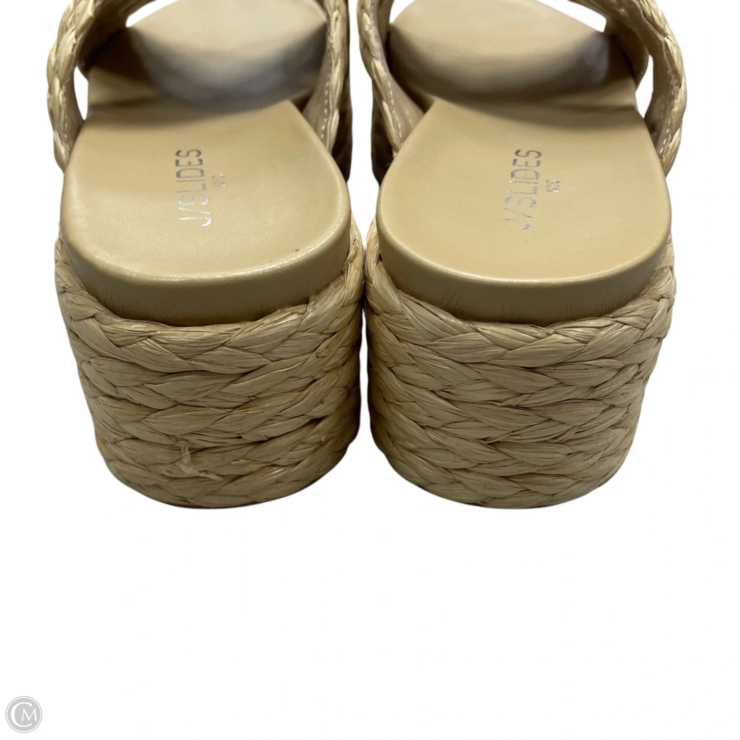Sandals Heels Platform By J Slides In Tan, Size: 9