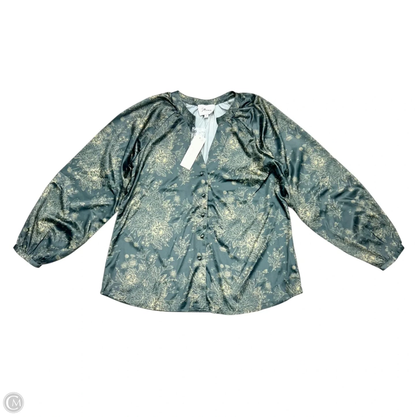 Top Long Sleeve By J Flower In Green, Size: S