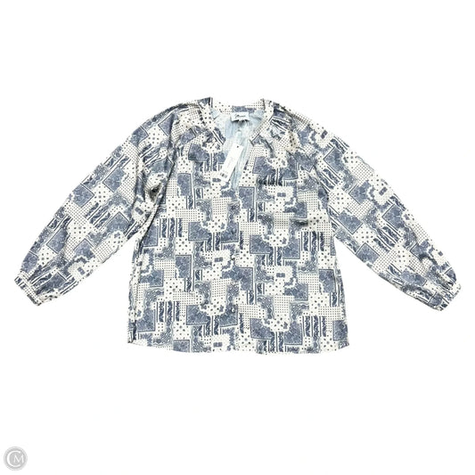 Top Long Sleeve By J Flower In Blue & White, Size: S