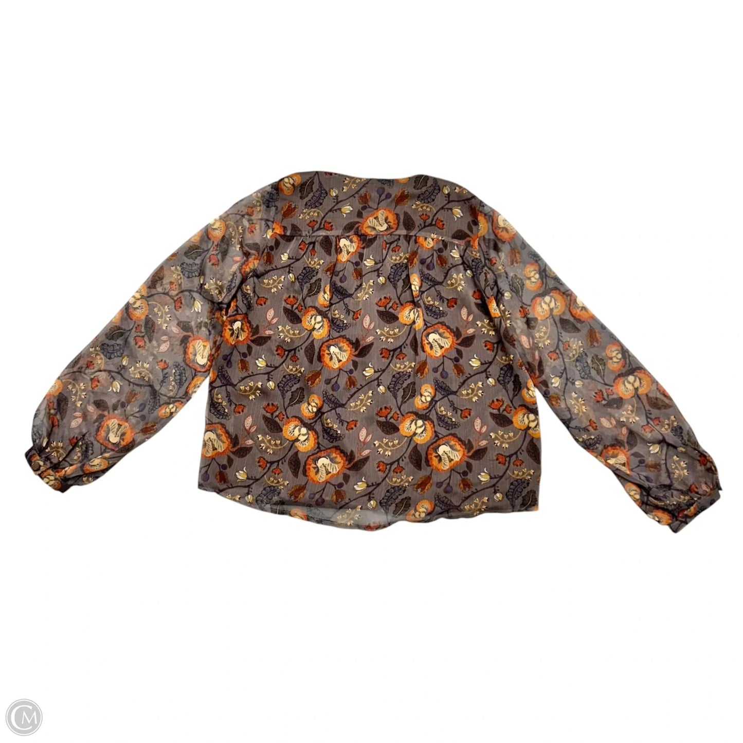 Top Long Sleeve By J Flower In Brown & Orange, Size: Xs