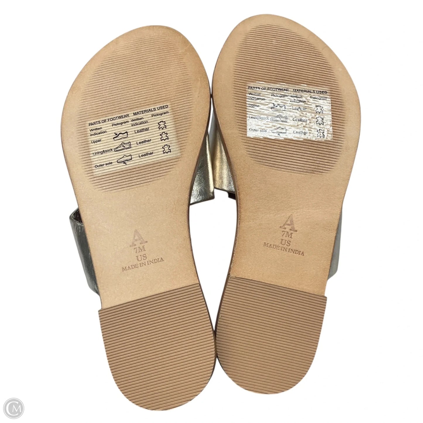 Sandals Flats By Anthropologie In Gold, Size: 7