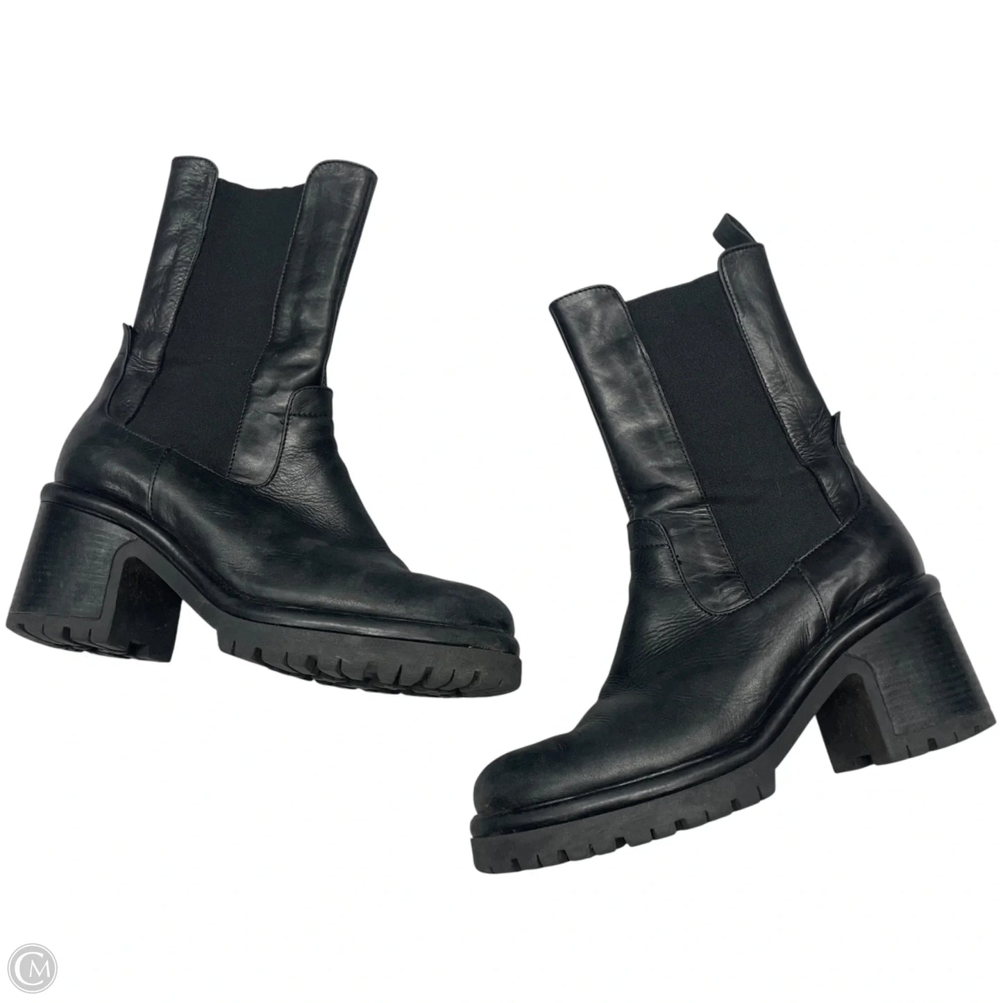 Boots Mid-calf Heels By Anthropologie In Black, Size: 9.5