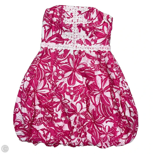 Dress Designer By Lilly Pulitzer In Pink & White, Size: M