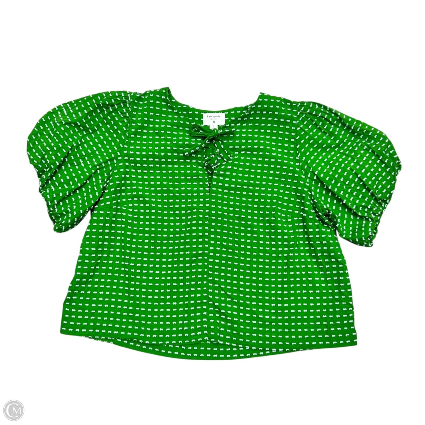 Top Short Sleeve By Target x Kate Spade In Green & White, Size: Xl
