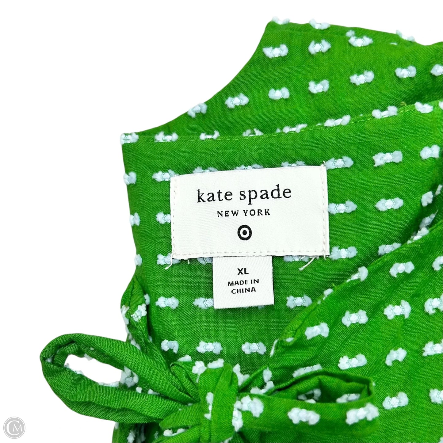 Top Short Sleeve By Target x Kate Spade In Green & White, Size: Xl
