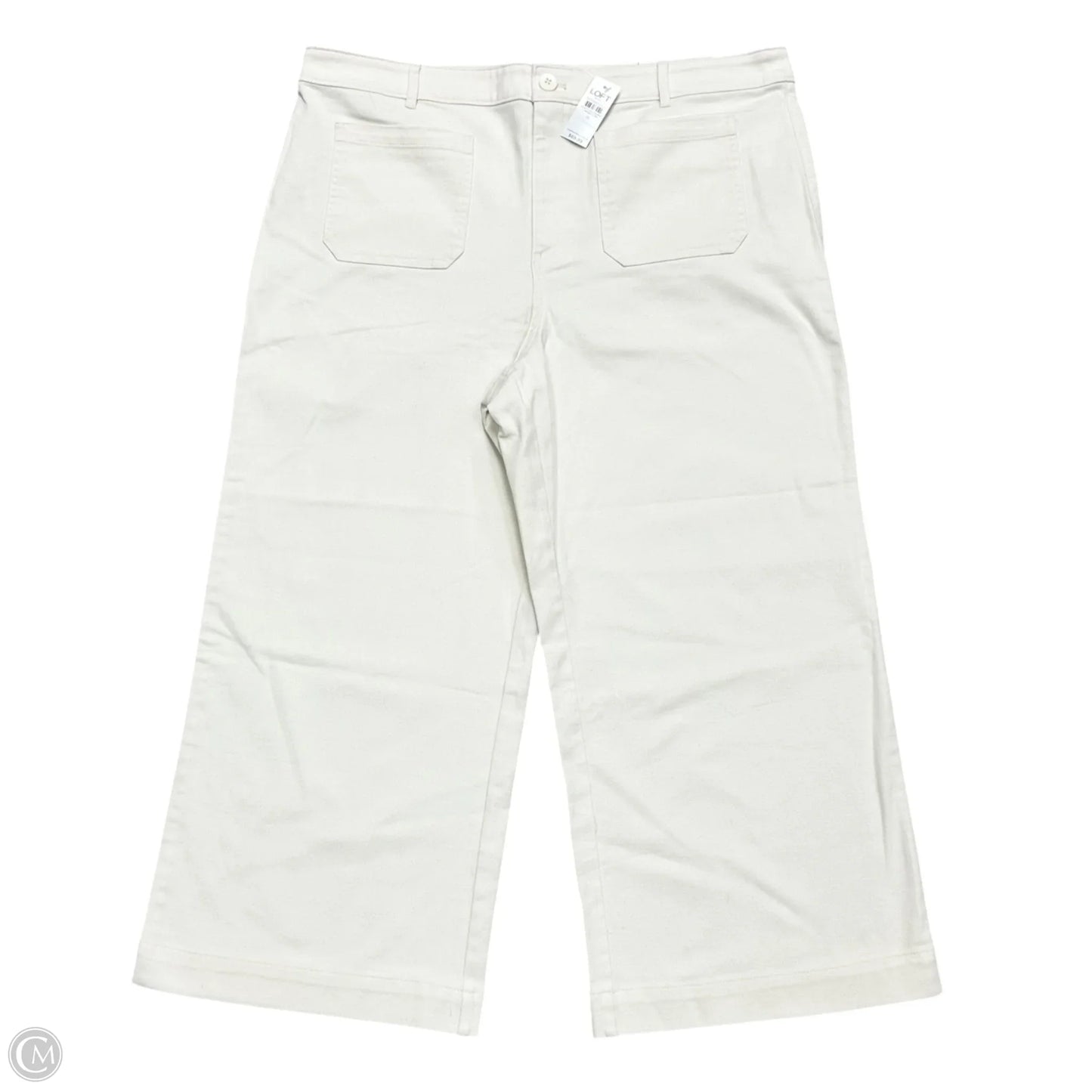 Jeans Wide Leg By Loft In Cream Denim, Size: 18