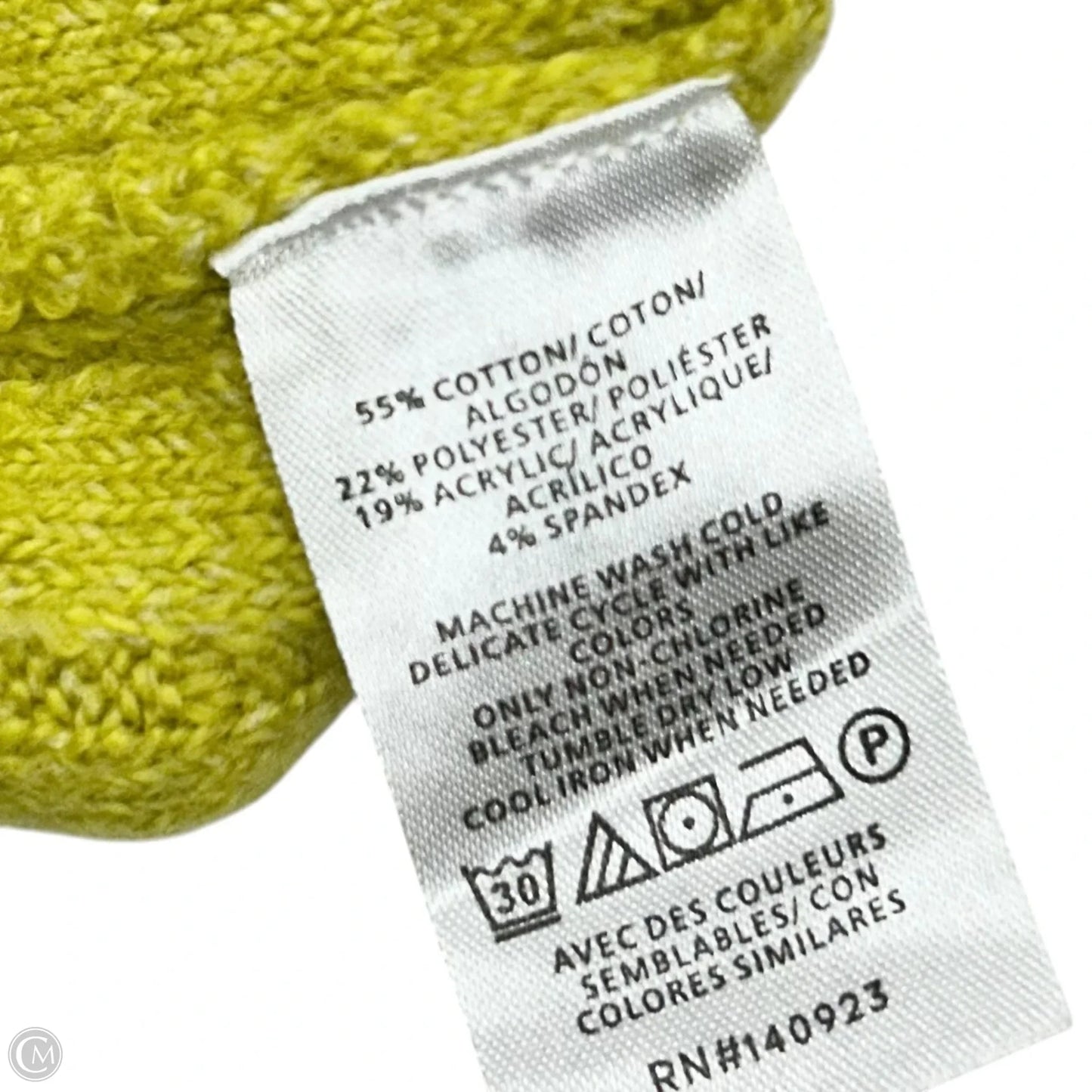 Sweater Cardigan By Loft In Chartreuse, Size: Xl