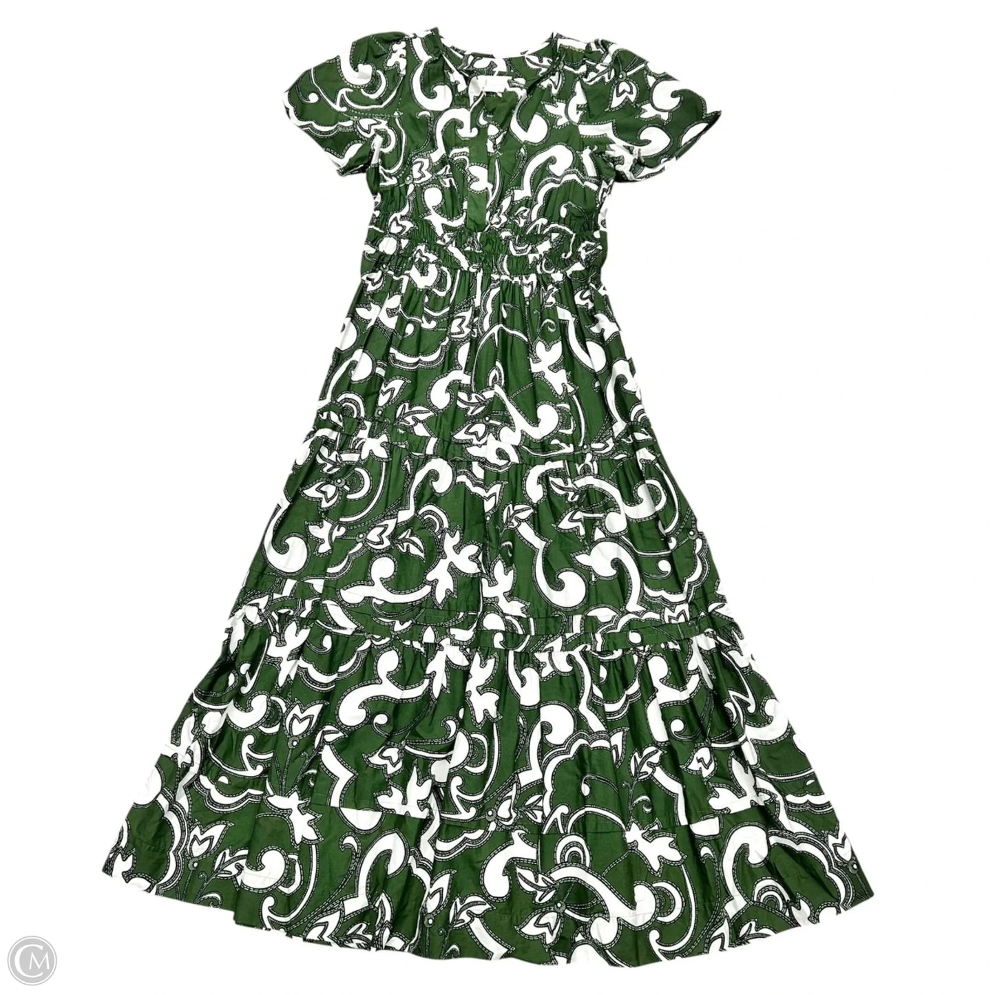 Dress Casual Maxi By Anthropologie In Green & White, Size: S