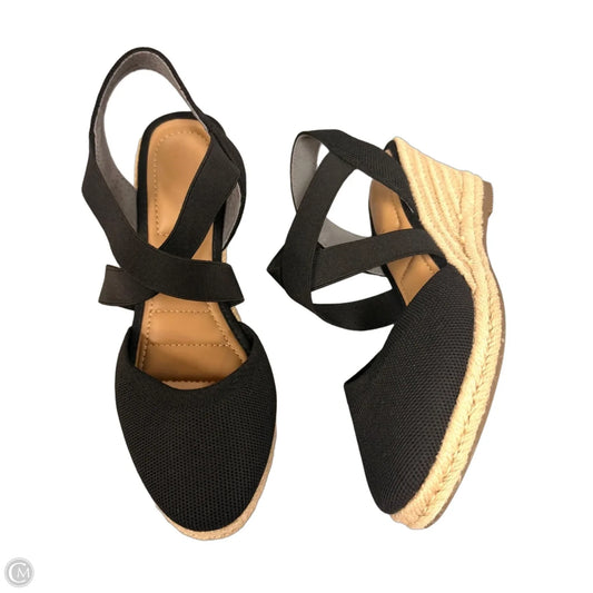Sandals Heels Wedge By Kelly And Katie In Black, Size: 6.5