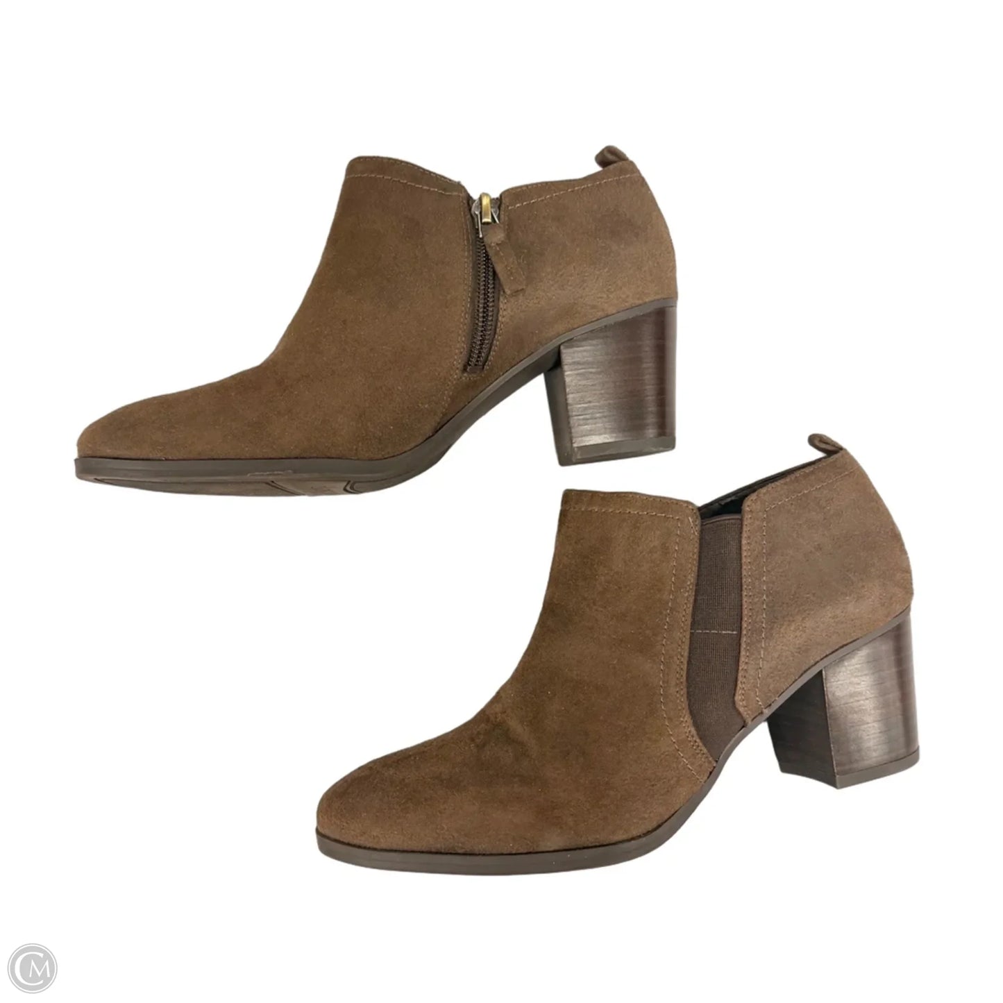 Boots Ankle Heels By Franco Sarto In Brown, Size: 7.5