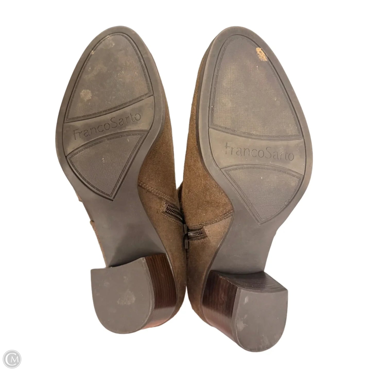 Boots Ankle Heels By Franco Sarto In Brown, Size: 7.5