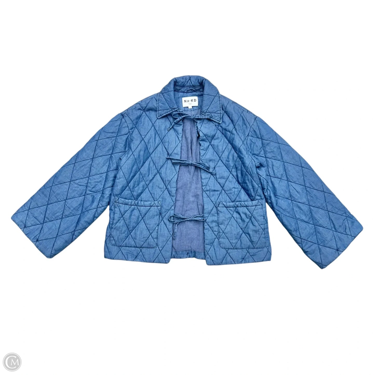 Jacket Puffer & Quilted By Na-kd In Blue Denim, Size: S
