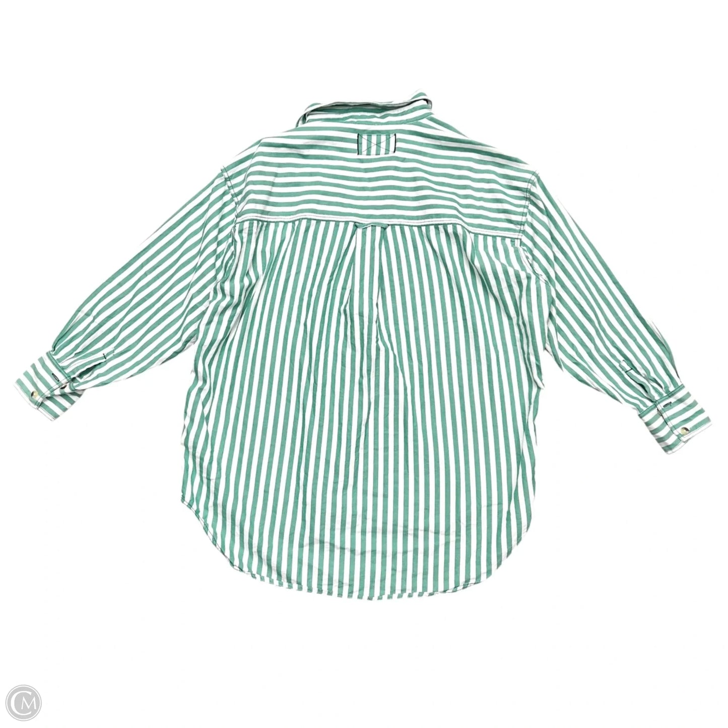 Top Long Sleeve By We The Free In Green & White, Size: S