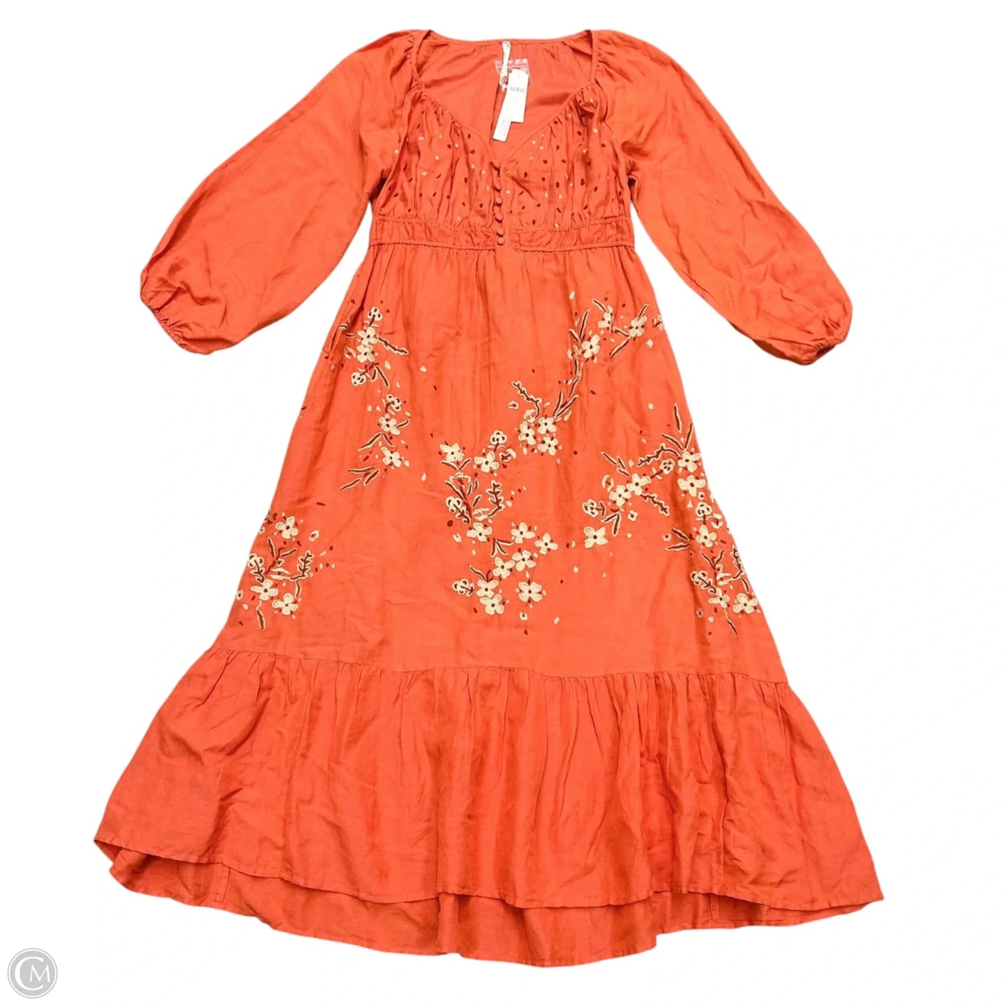 Dress Casual Maxi By Anthropologie In Orange, Size: M