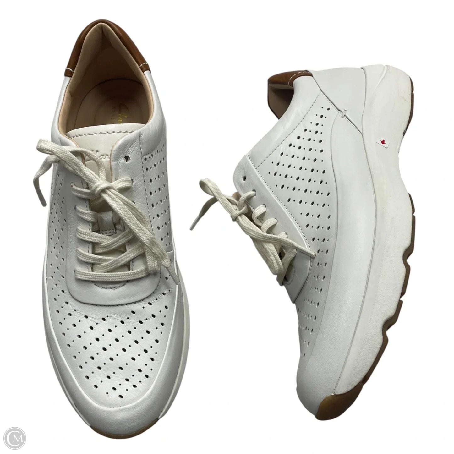 Shoes Sneakers By Clarks In Cream, Size: 12
