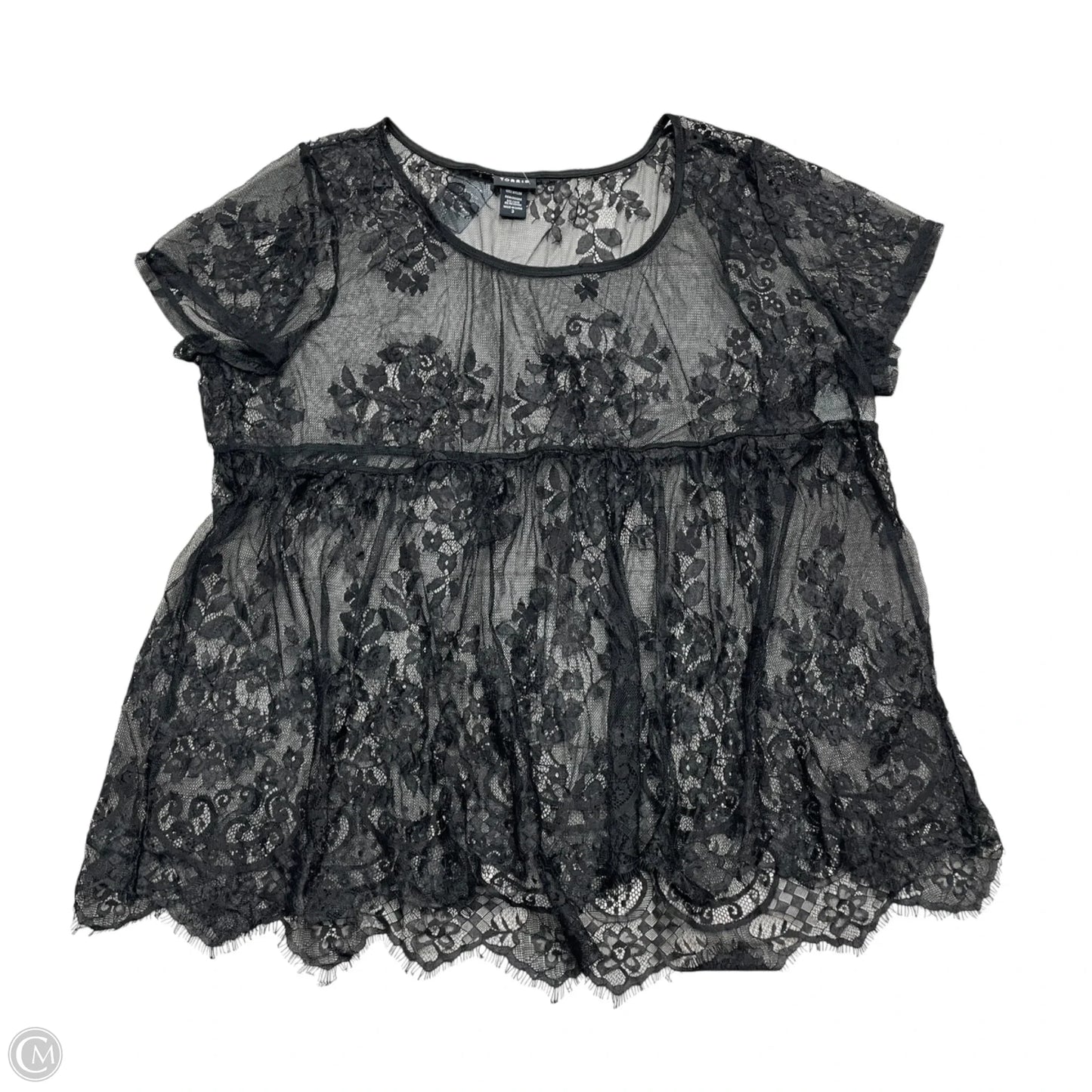 Top Short Sleeve By Torrid In Black, Size: 3x