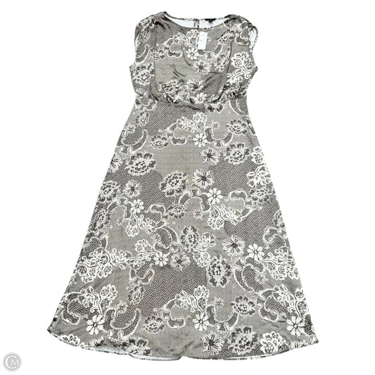 Dress Party Long By Banana Republic In Cream & Grey, Size: M