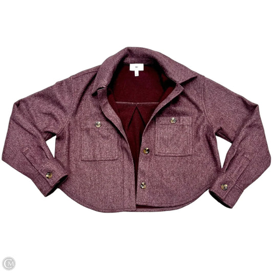 Jacket Shirt By Bp In Maroon, Size: Xs