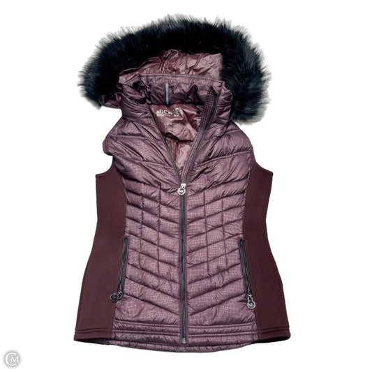 Vest Puffer & Quilted By Michael By Michael Kors In Maroon, Size: M