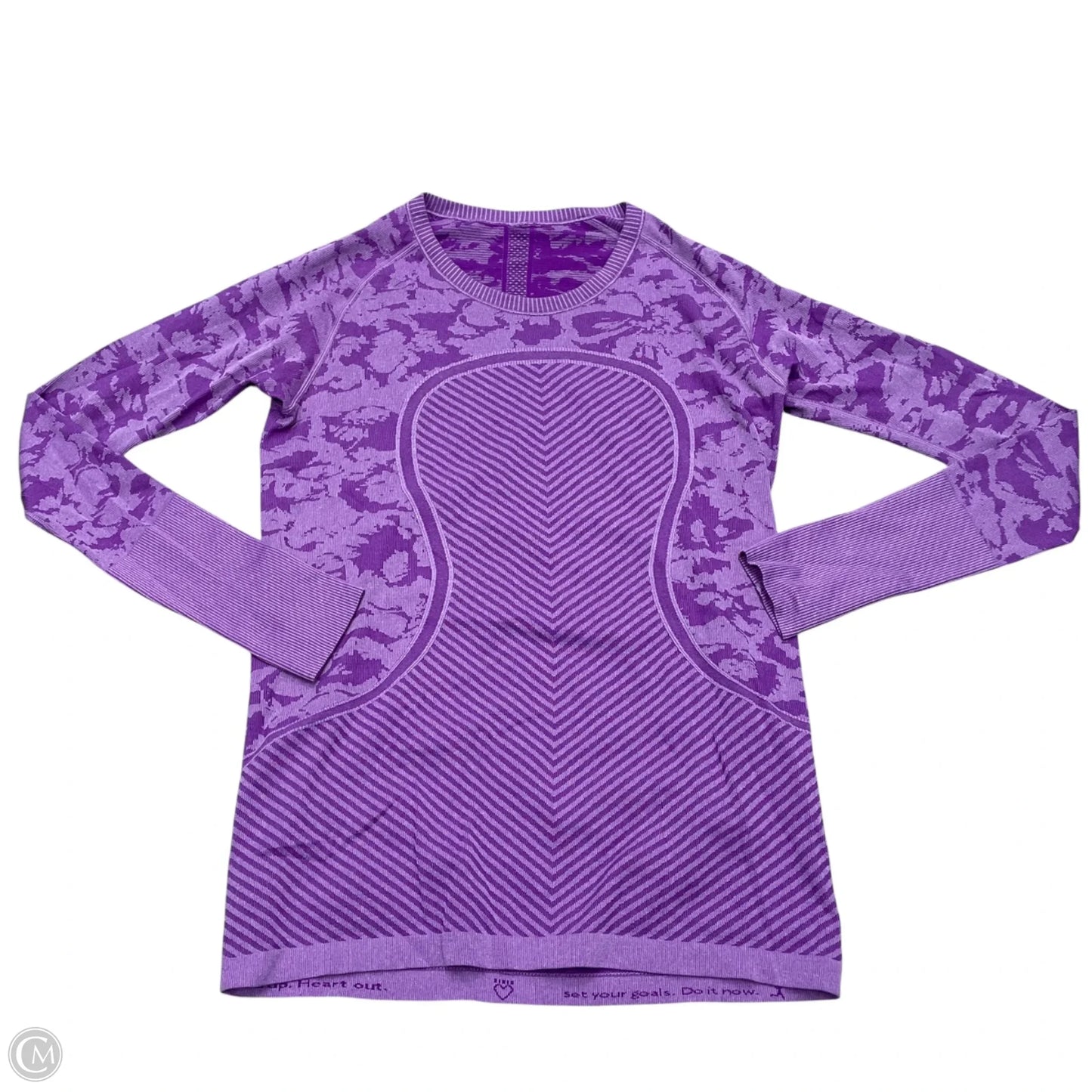 Athletic Top Long Sleeve Crewneck By Lululemon In Purple, Size: L