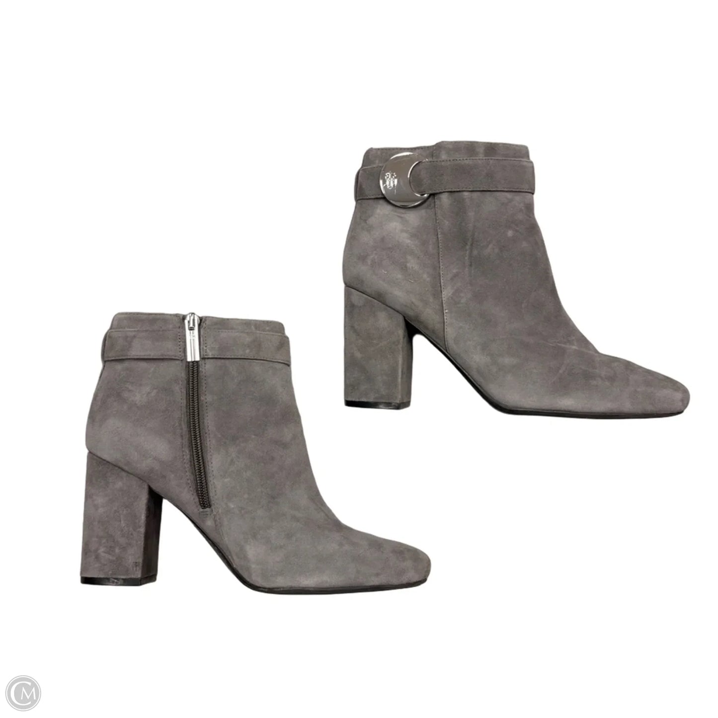 Boots Ankle Heels By Tommy Hilfiger In Grey, Size: 8.5