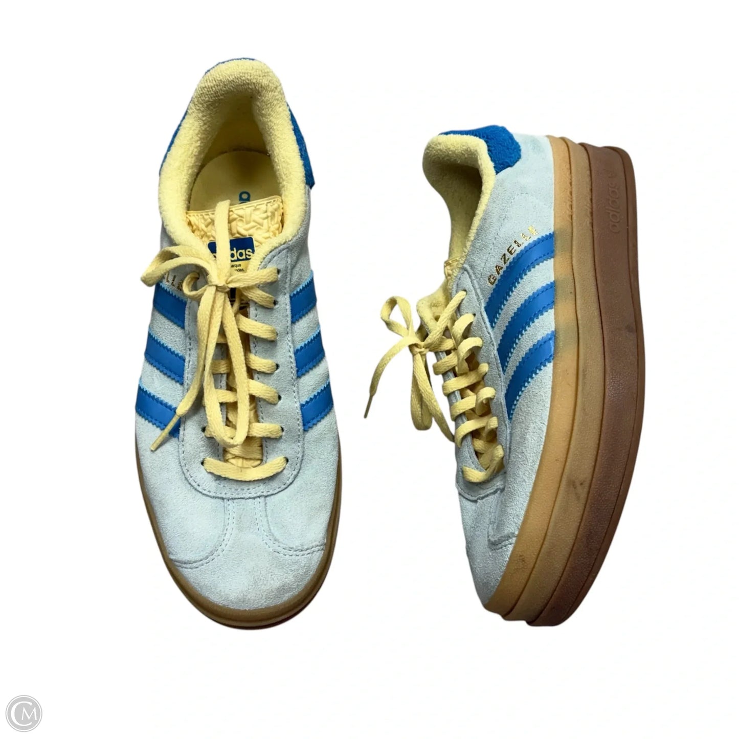 Shoes Sneakers Platform By Adidas In Blue & Yellow, Size: 7.5