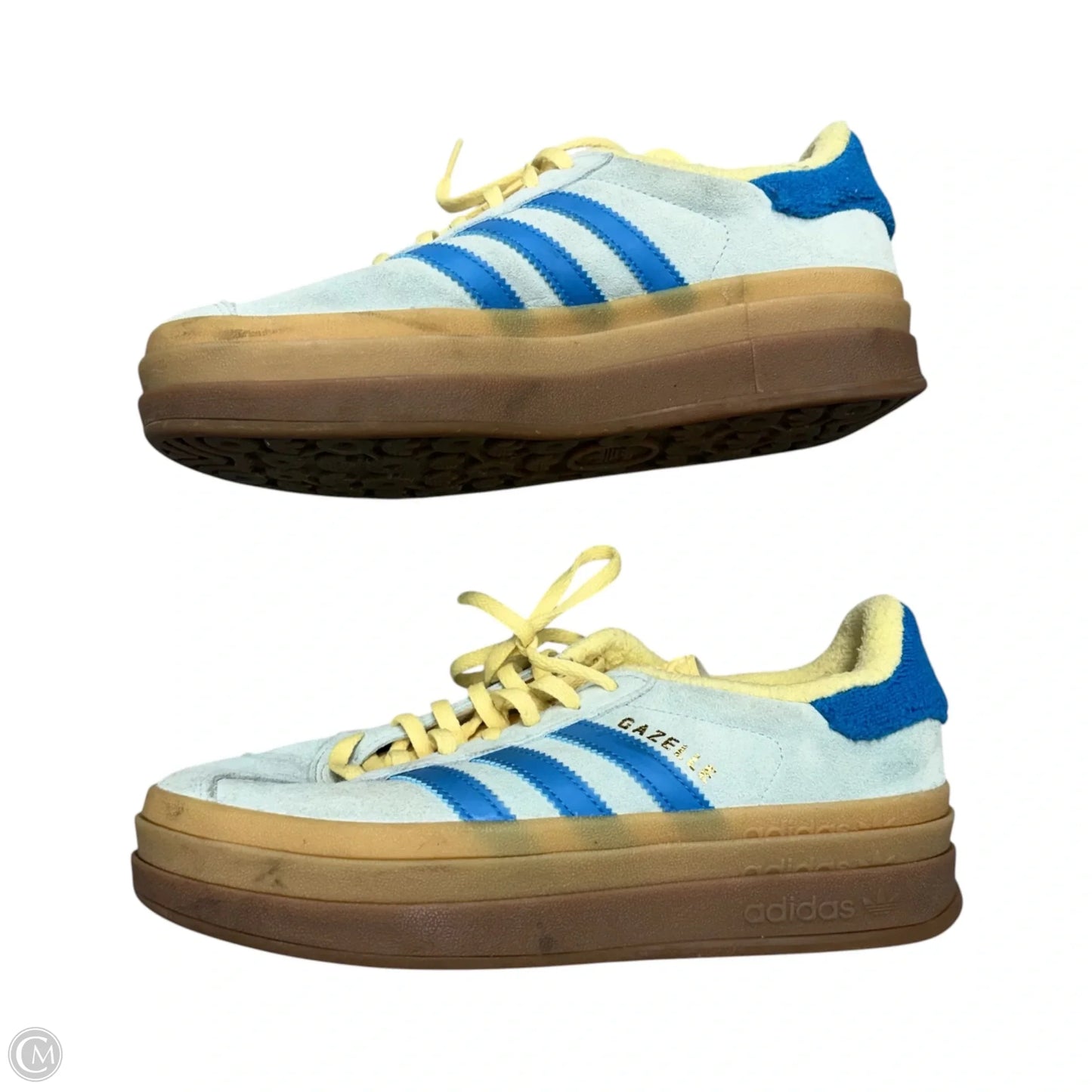 Shoes Sneakers Platform By Adidas In Blue & Yellow, Size: 7.5