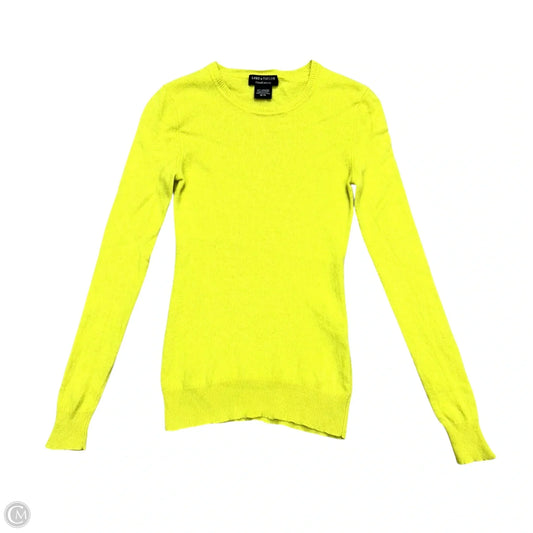 Sweater Cashmere By Lord And Taylor In Chartreuse, Size: Xs