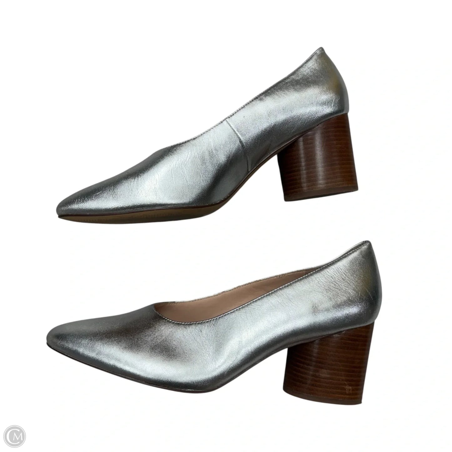 Shoes Heels Block By J. Crew In Silver, Size: 8.5