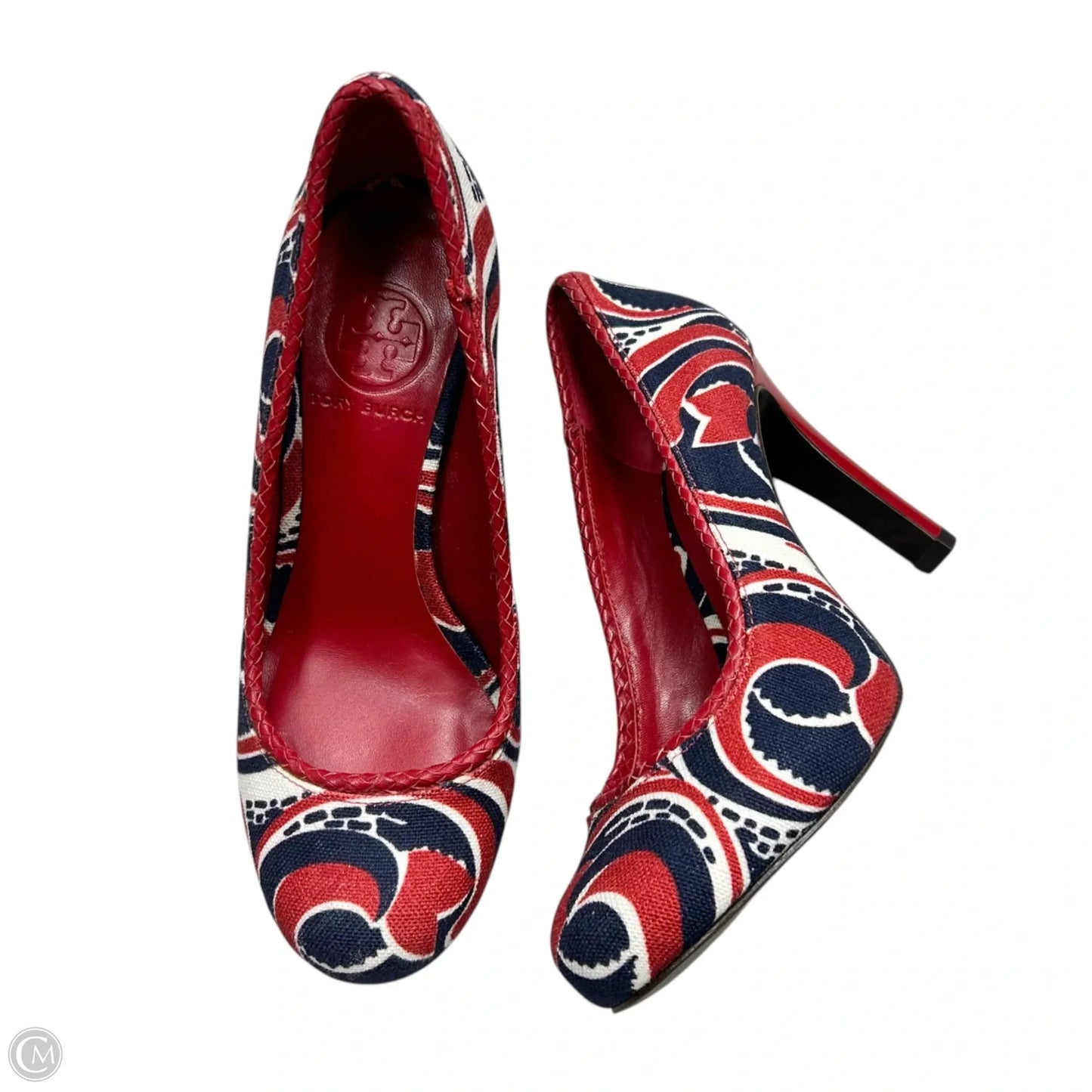 Shoes Designer By Tory Burch In Blue & Red & White, Size: 6