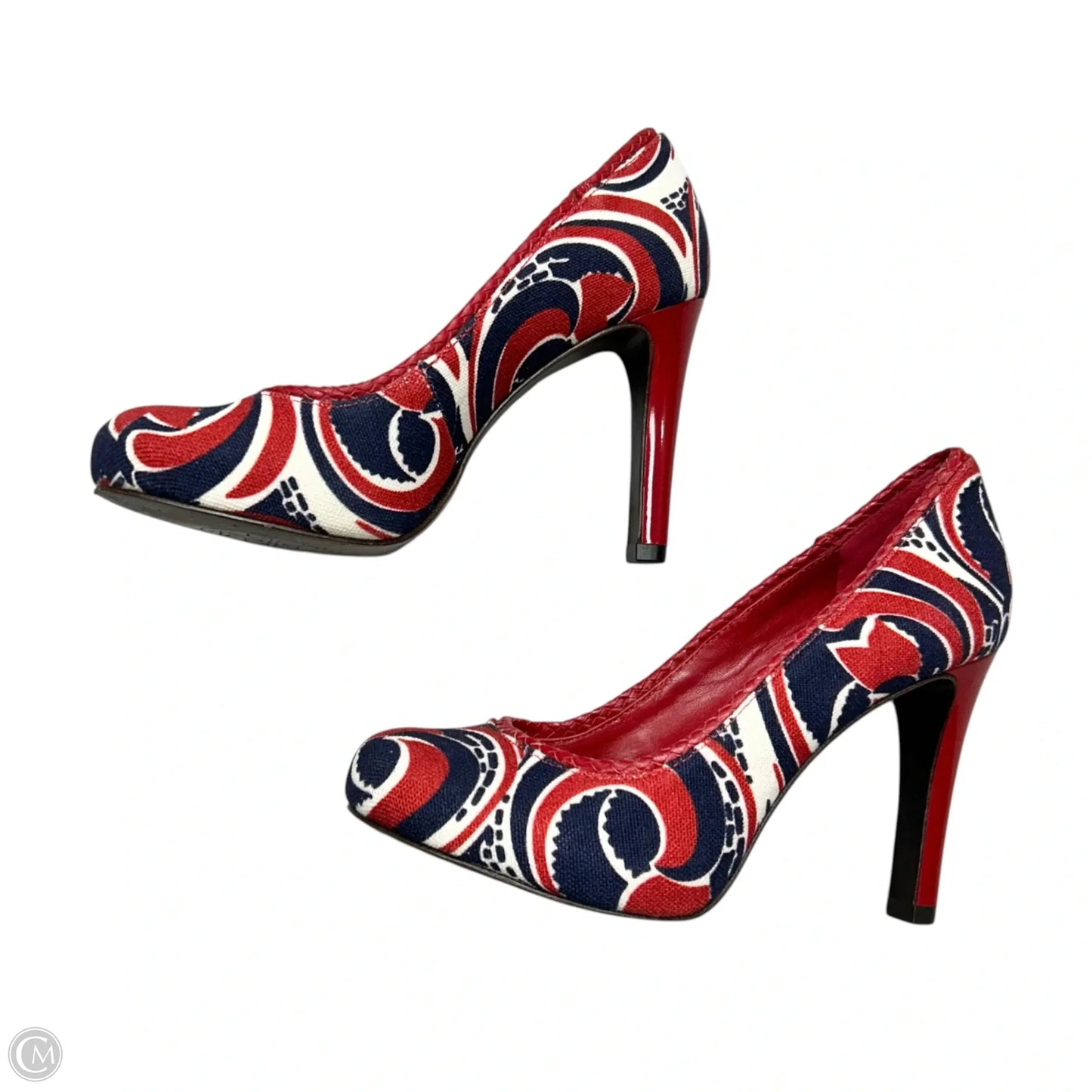Shoes Designer By Tory Burch In Blue & Red & White, Size: 6