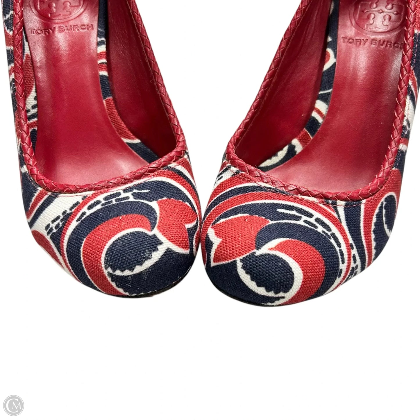Shoes Designer By Tory Burch In Blue & Red & White, Size: 6