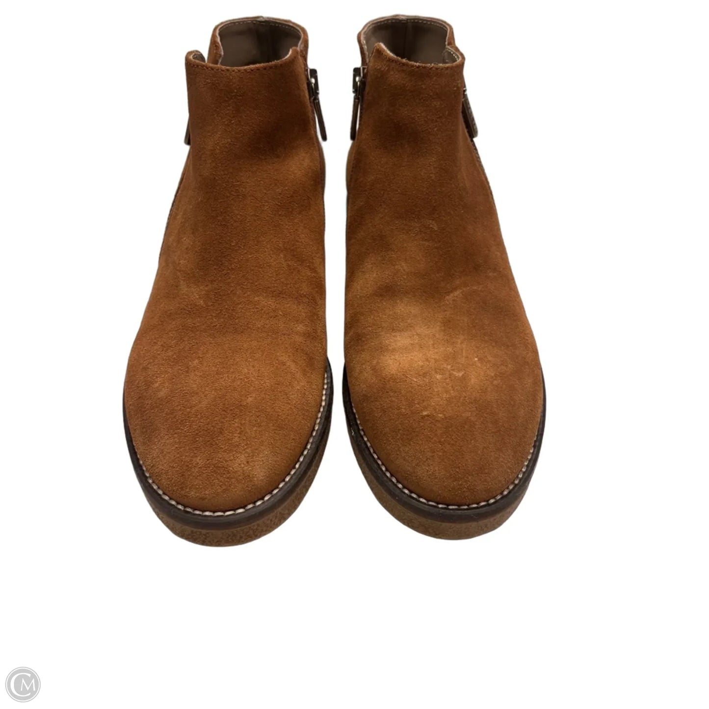 Boots Ankle Flats By Italeau In Tan, Size: 8