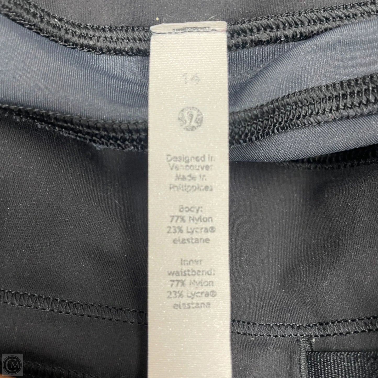 Athletic Leggings By Lululemon In Black & Grey, Size: L