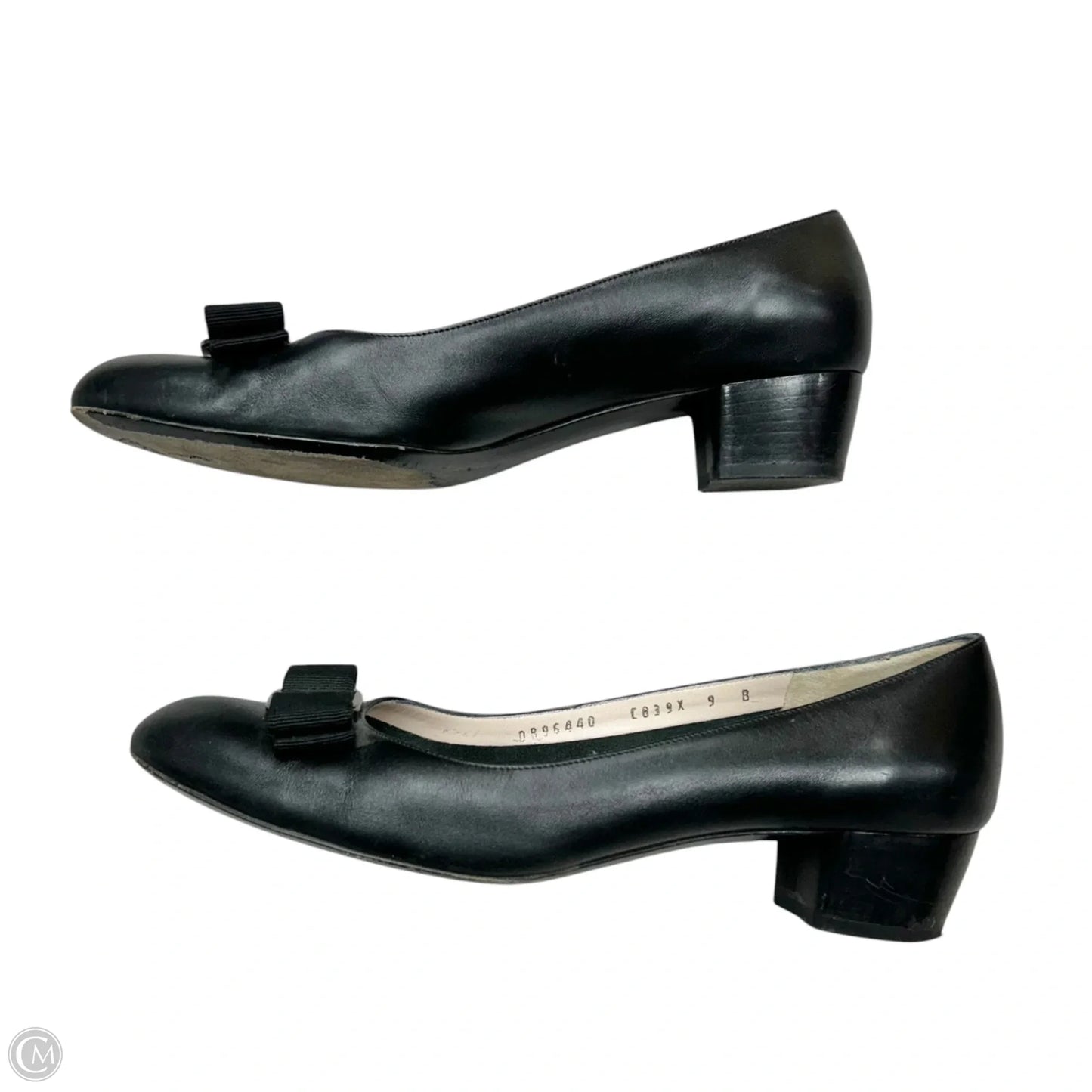 Shoes Luxury Designer By Ferragamo In Black, Size: 9