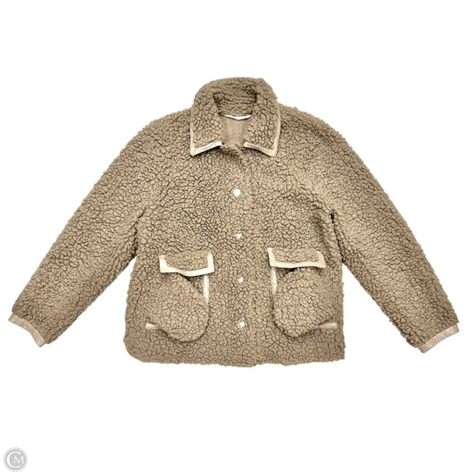 Jacket Faux Fur & Sherpa By Soft Surroundings In Taupe, Size: M