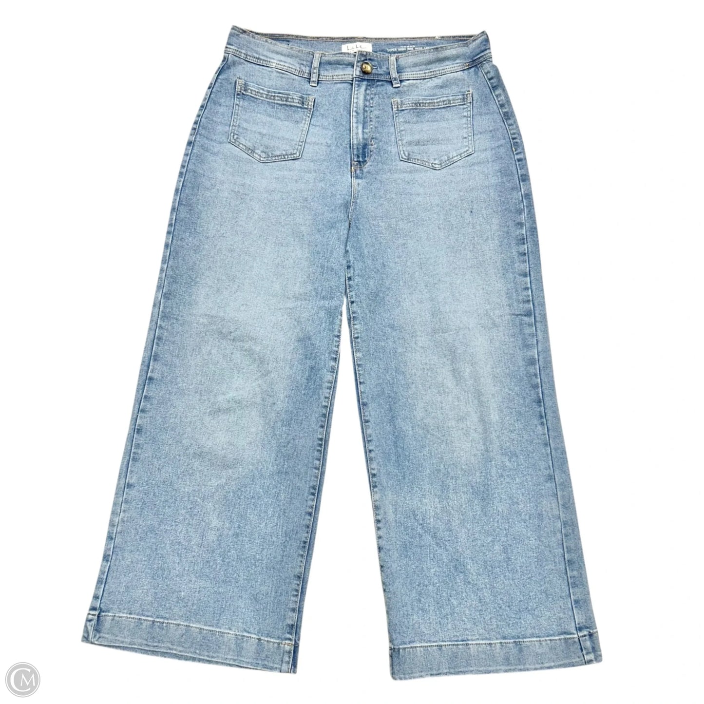 Jeans Wide Leg By Nicole By Nicole Miller In Blue Denim, Size: 14