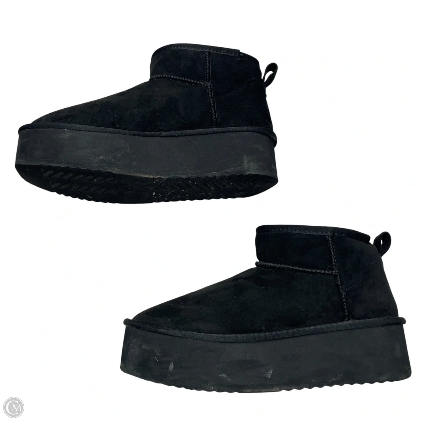 Boots Ankle Flats By Soda In Black, Size: 10