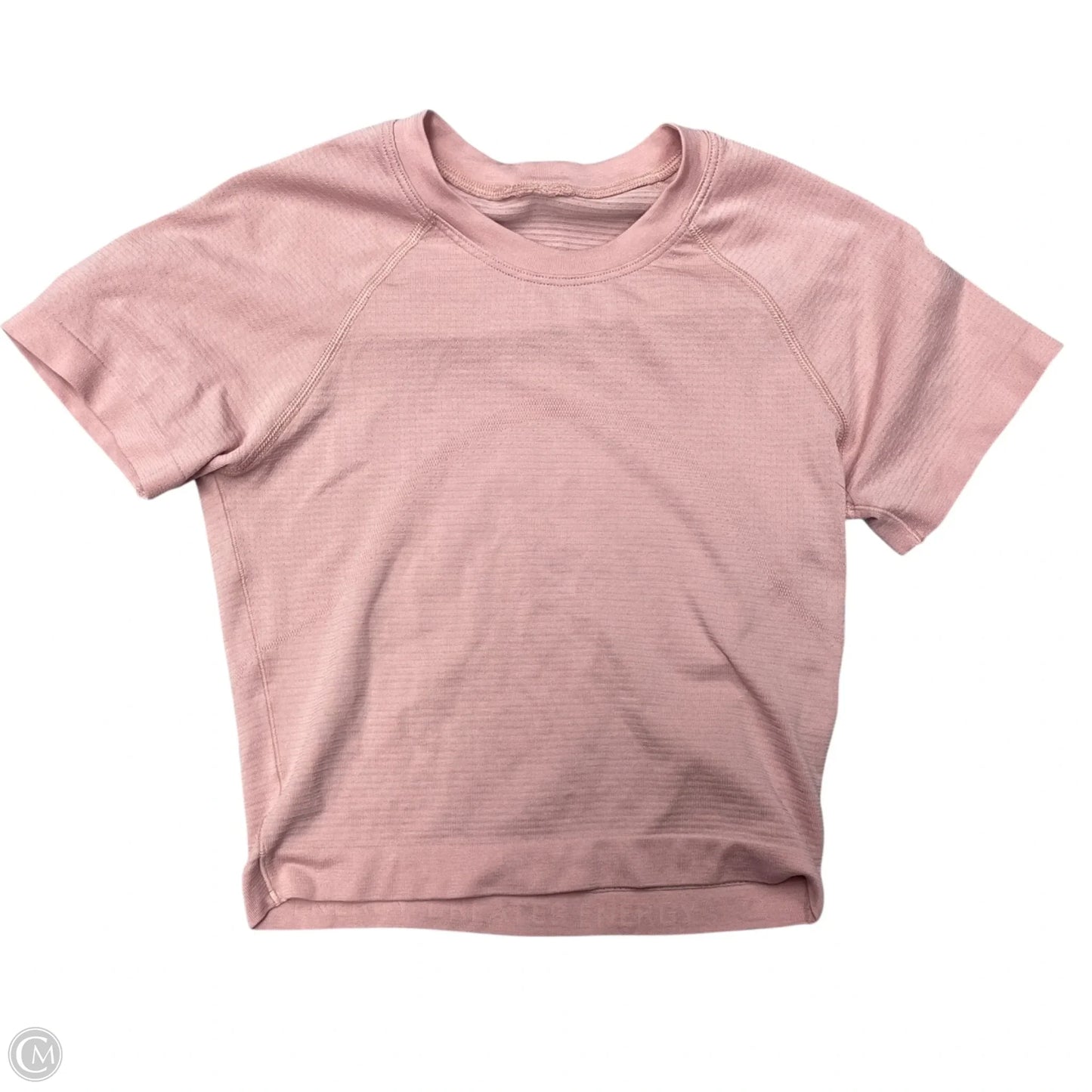Athletic Top Short Sleeve By Lululemon In Pink, Size: Xs