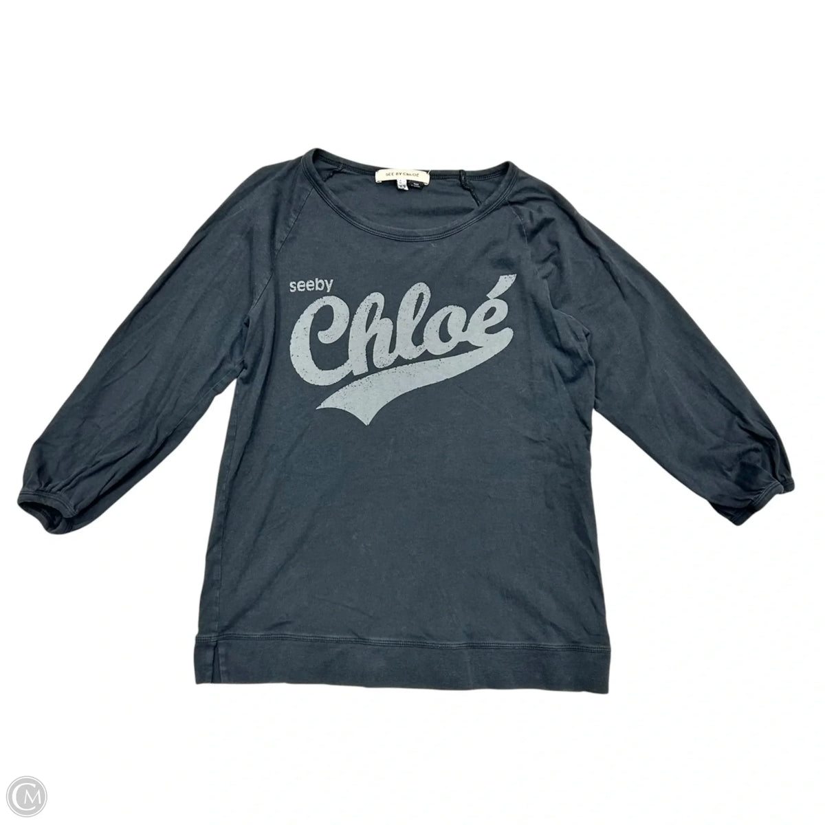 Top Long Sleeve Designer By See By Chloe In Grey, Size: S