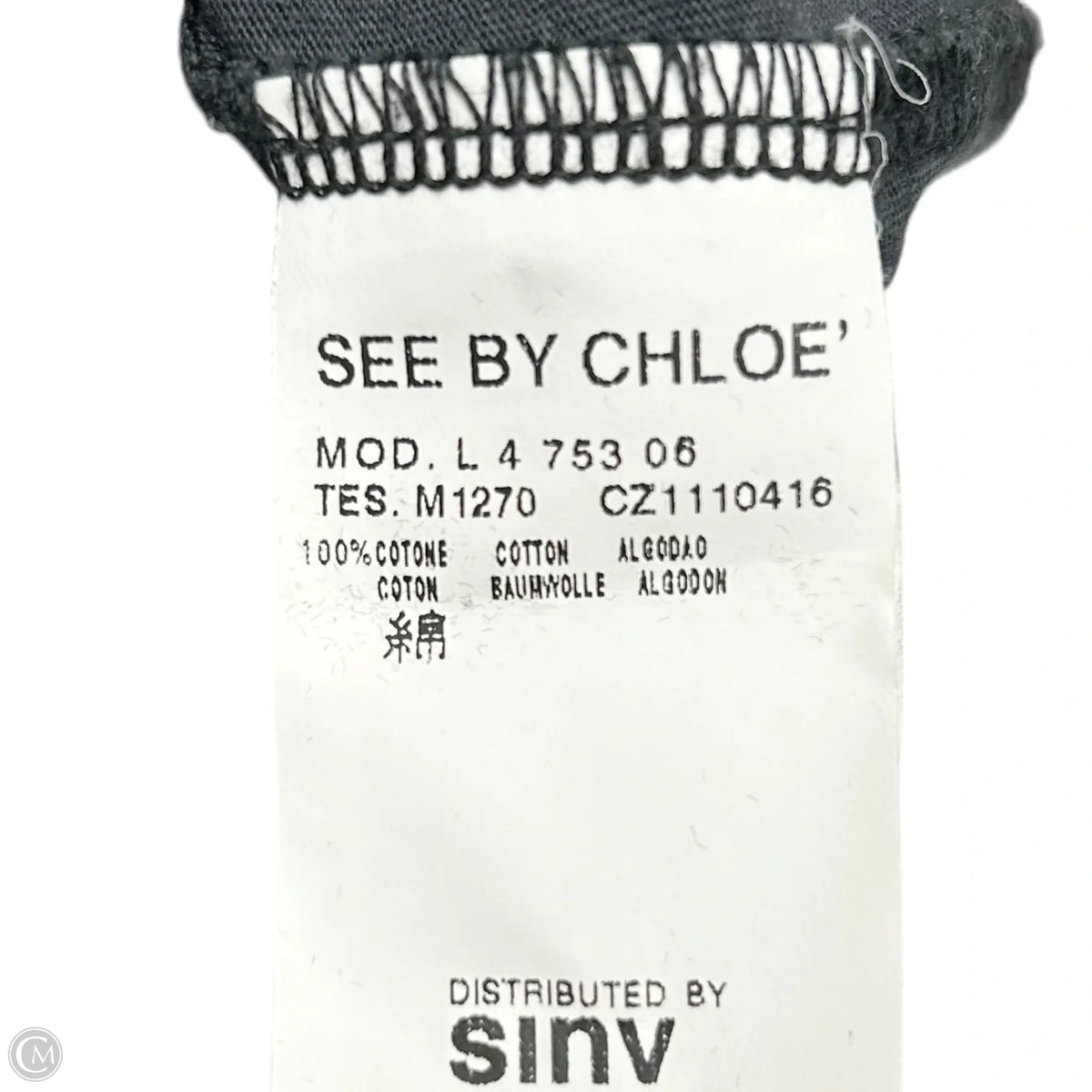 Top Long Sleeve Designer By See By Chloe In Grey, Size: S