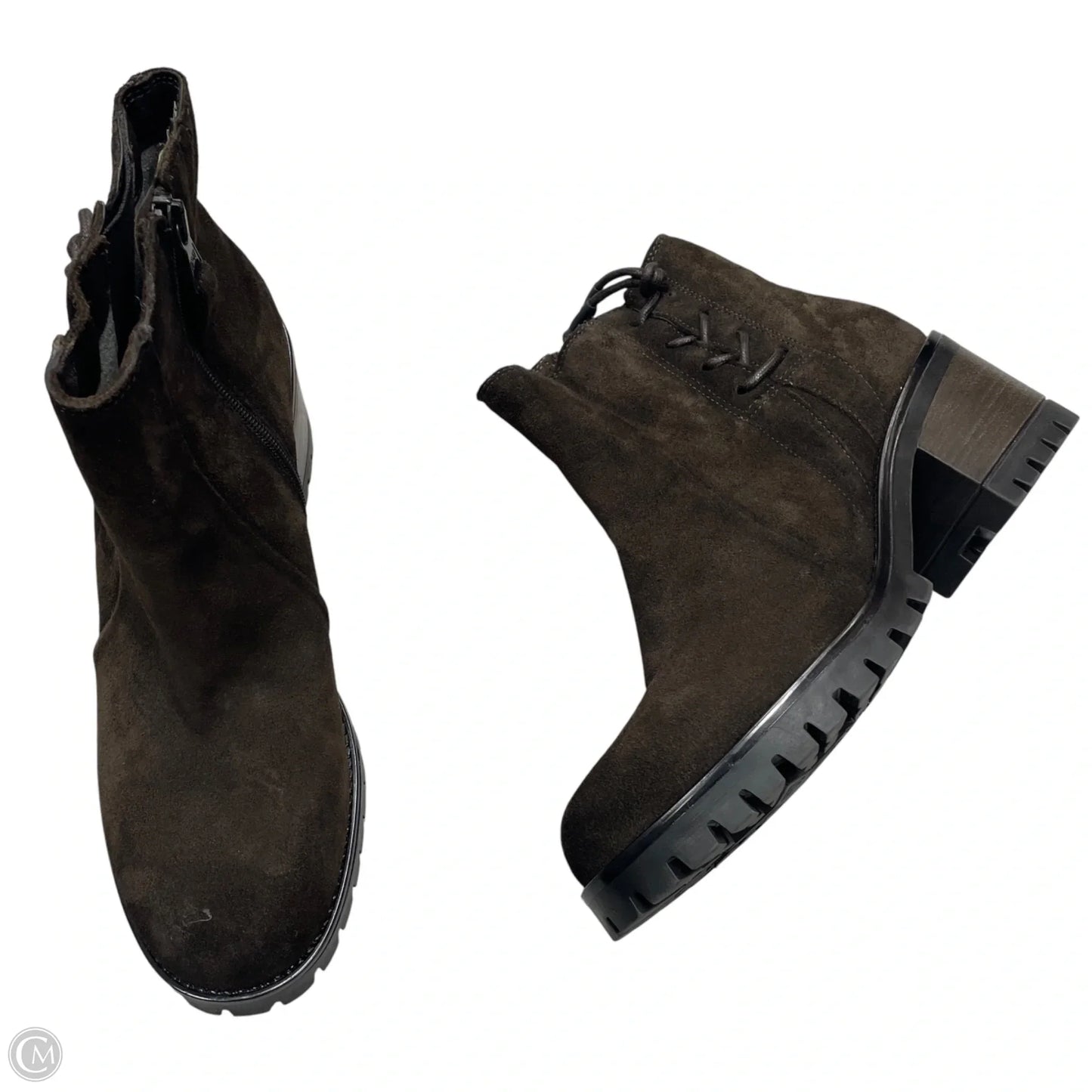 Boots Ankle Heels By Miz Mooz In Brown, Size: 10.5