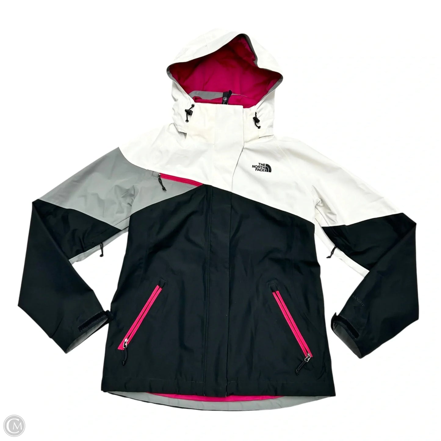 Coat Raincoat By The North Face In Black & Cream, Size: S