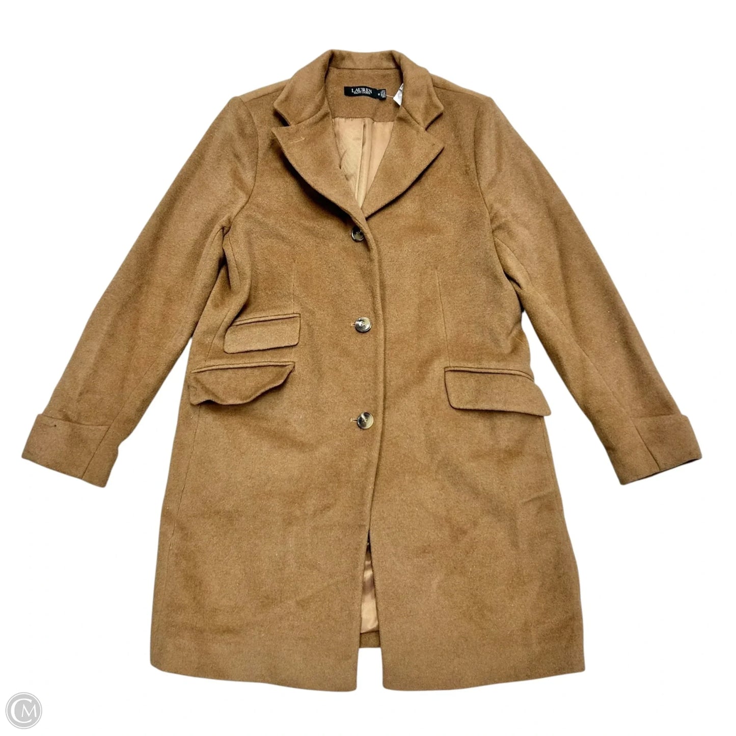 Coat Peacoat By Lauren By Ralph Lauren In Tan, Size: L