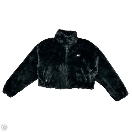 Jacket Faux Fur & Sherpa By Nike Apparel In Black, Size: M