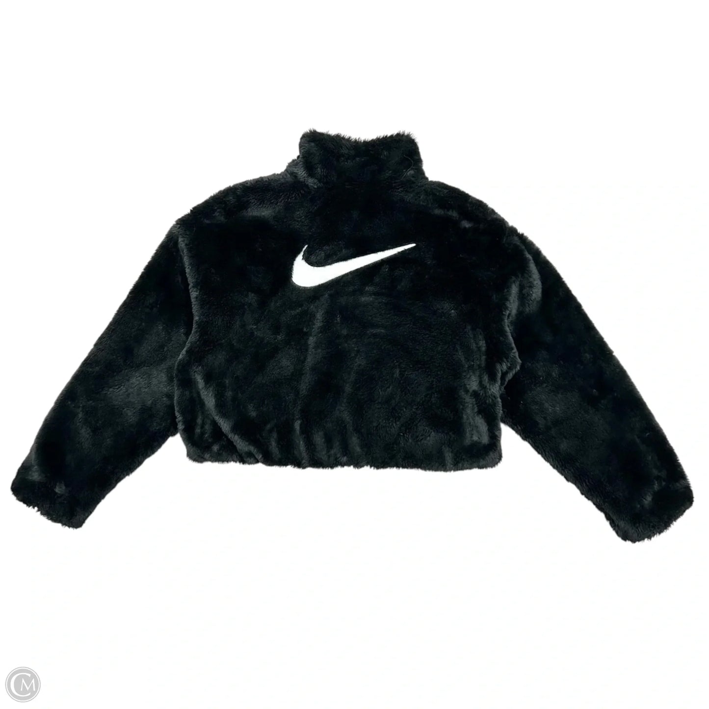 Jacket Faux Fur & Sherpa By Nike Apparel In Black, Size: M
