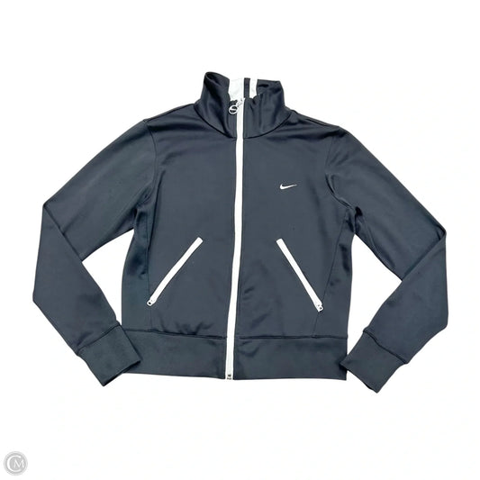 Athletic Jacket By Nike Apparel In Grey & White, Size: S